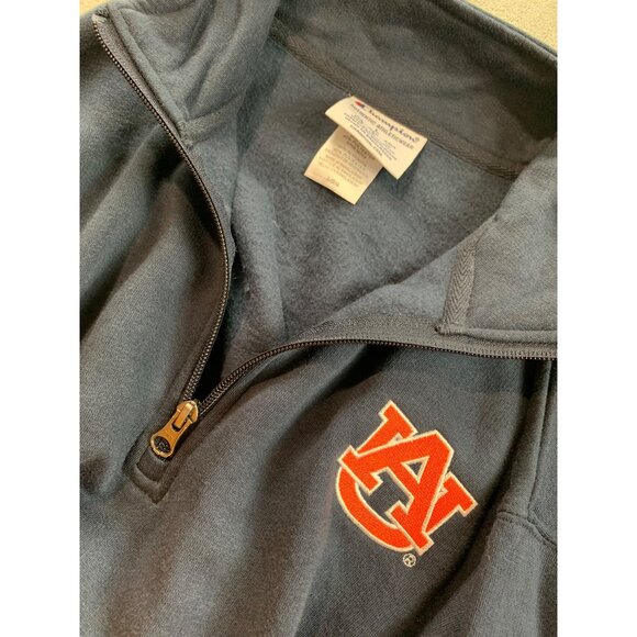 Champion Auburn Tigers Half-Zip Pullover Sweatshirt L Cotton & Polyester Navy Bl - Picture 8 of 14